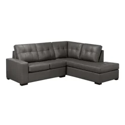Sofa By Fancy Genuine Leather Sectional - Right-Side Chaise Grey Outlet