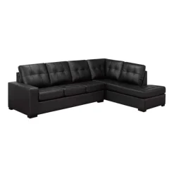 Sofa By Fancy Genuine Leather Sectional - Right-Side Chaise Black Hot