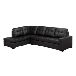 Sofa By Fancy Genuine Leather Sectional - Left-Side Chaise Black Sale