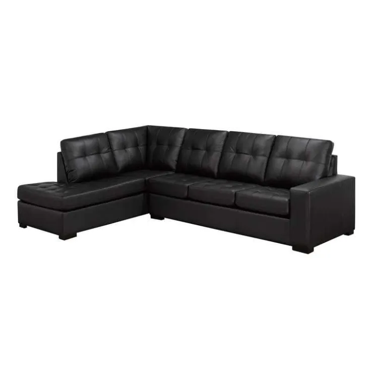 Sofa By Fancy Genuine Leather Sectional - Left-Side Chaise Black Sale