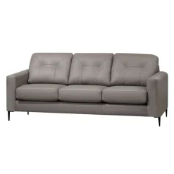 Sofa By Fancy Genuine Leather Sofa Greige New