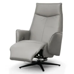 Genuine Leather Swivel Power Recliner - Sand New