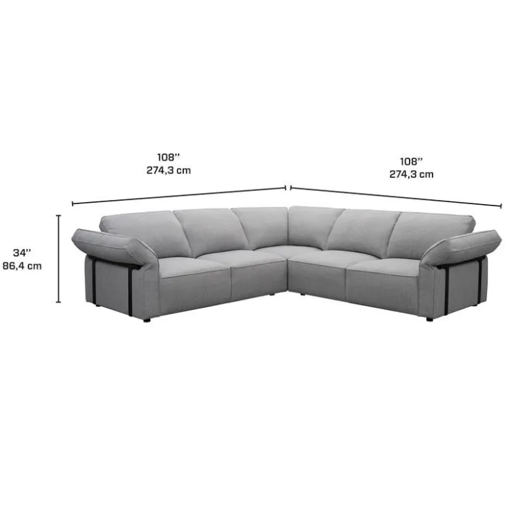 Goose Feather Sectional Grey Best