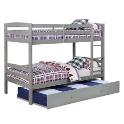 Bunk Bed with Trundle Bed - 39"/39" Grey Best