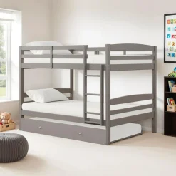Bunk Bed with Trundle Bed - 54"/54" Grey New