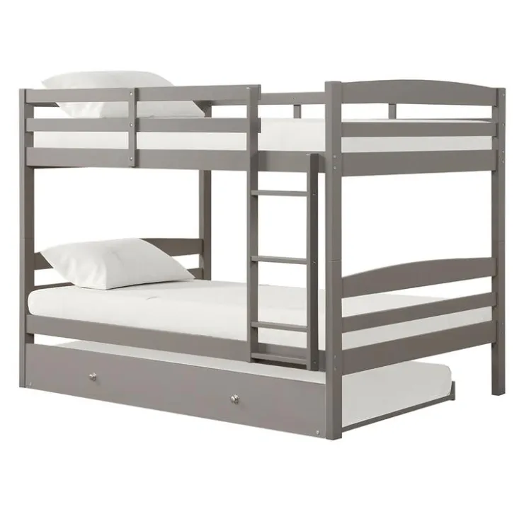 Bunk Bed with Trundle Bed - 54"/54" Grey New