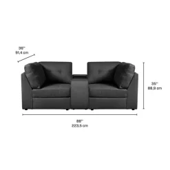 Modular Loveseat with Console - 3 pcs Grey Clearance