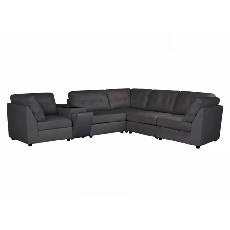 Modular Sectional with Console - 6 pcs Grey Discount