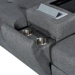 Modular Sectional with Console - 6 pcs Grey Discount