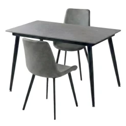 Sintered Stone Dining Set with 2 Chairs - 48" Grey Best