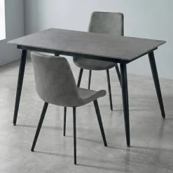 Sintered Stone Dining Set with 2 Chairs - 48