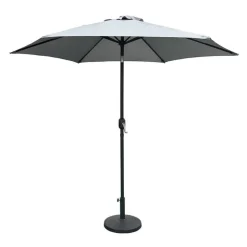 Grey Tilting Patio Umbrella with Base - 9 ft Black / Grey New