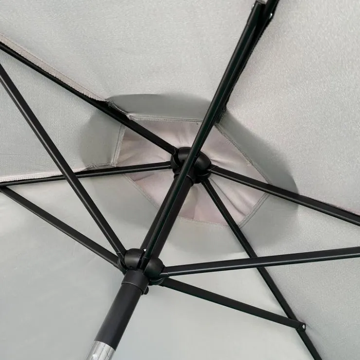 Grey Tilting Patio Umbrella with Base - 9 ft Black / Grey New