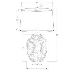 Monarch 26"H Ceramic Table Lamp Cream Discount