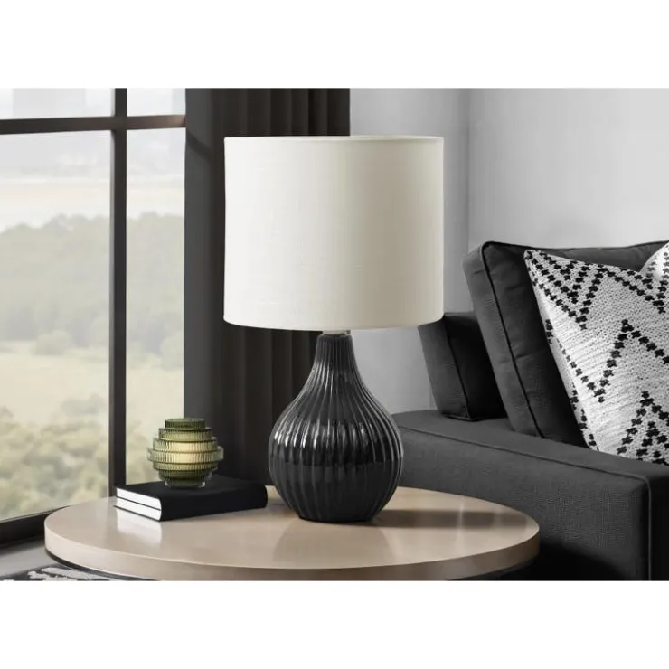 Monarch 17"H Ceramic Table Lamp Black Clearance