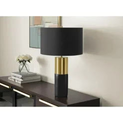 Monarch 25"H Concrete Table Lamp Black