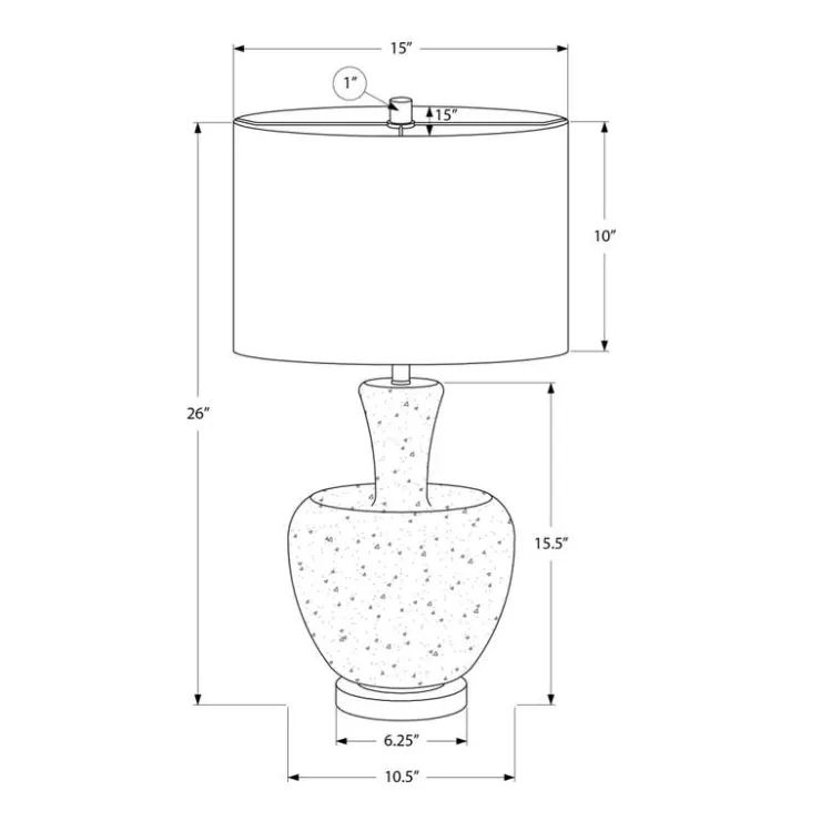 Monarch 26"H Glass Table Lamp Silver New