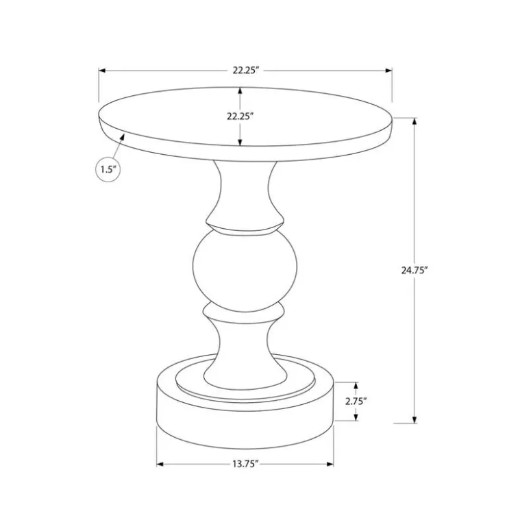 Monarch 25"H Indoor or Outdoor Accent Table - Grey Hot