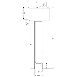 Monarch 62"H Metal Floor Lamp Black Clearance