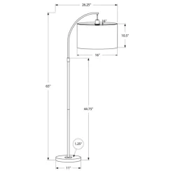 Monarch 65"H Metal Floor Lamp Black New