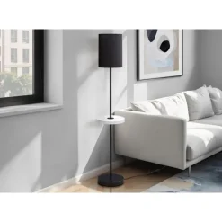 Monarch 62"H Metal Floor Lamp with USB Port Black New