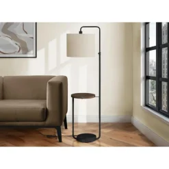 Monarch 67"H Metal Floor Lamp with USB Ports Black Best