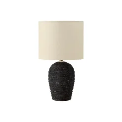 Monarch 17"H Rattan Table Lamp Black Sale