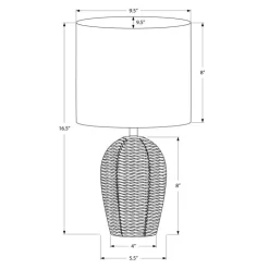 Monarch 17"H Rattan Table Lamp White Outlet