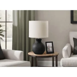 Monarch 16"H Resin Table Lamp Black