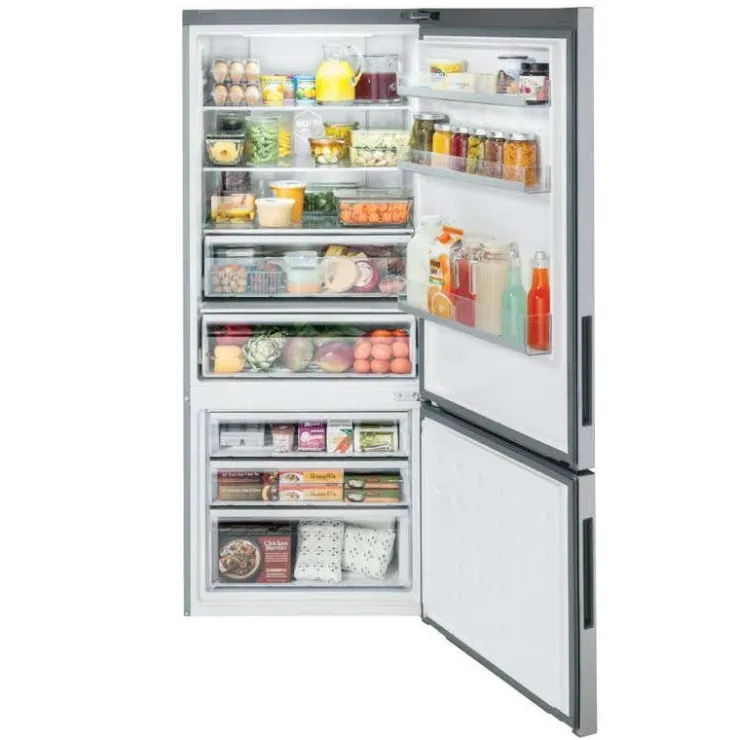 Haier 15 Cu Ft 28 In Refrigerator Bottom Freezer - HRB15N3BGS Stainless Steel New
