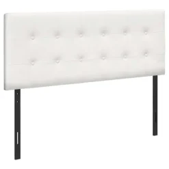 Monarch Headboard - full size - button tufted / upholstered panel - leather-loo - White Discount
