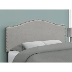 Monarch Headboard - full size - nailhead trim / arched top / upholstered panel - - Grey Discount