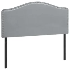 Monarch Headboard - full size - nailhead trim / arched top / upholstered panel - - Grey Outlet
