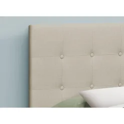 Monarch Headboard - queen size - button tufted / upholstered panel - linen-look - Beige Sale