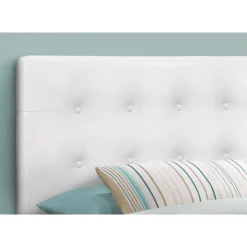 Monarch Headboard - twin size - button tufted / upholstered panel - leather-loo - White Outlet