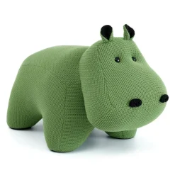 Hippopotamus-Shaped Kids Pouf – 28.3" x 15.4" x 13.8" Green Best