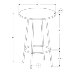 Monarch Home bar - 30"dia / marble / coffee metal - Espresso