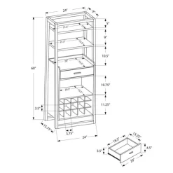 Monarch Home bar - 60"h / ladder style - Espresso Clearance