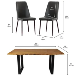 67-Inch Table with 4 Chairs