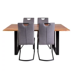 67-Inch Table with 4 Chairs - Grey Online