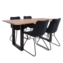 67-Inch Table with 4 Chairs - Black Online