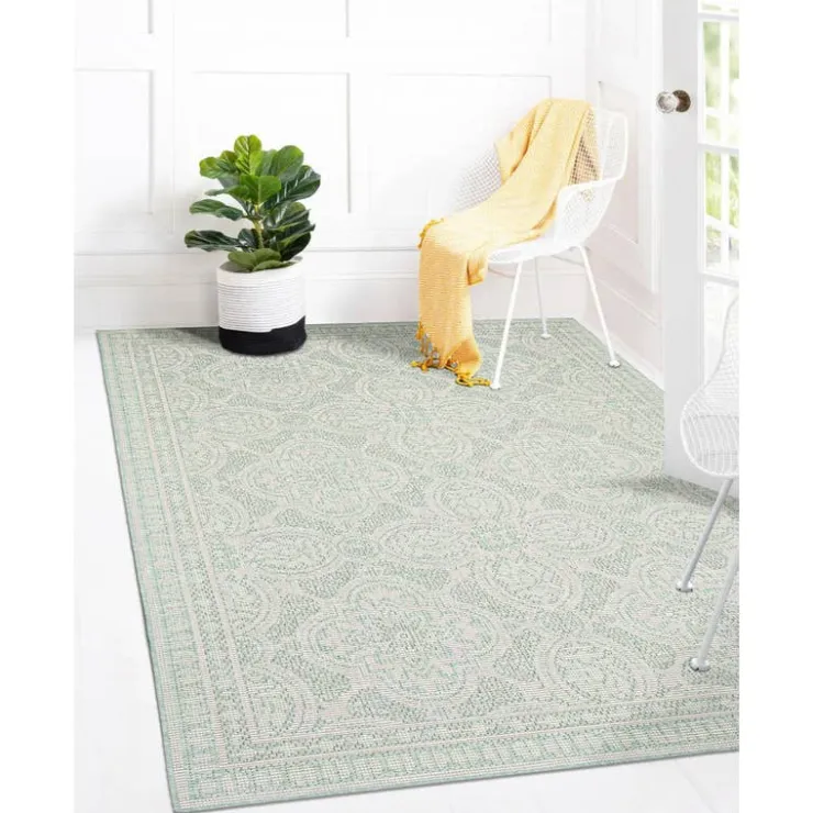 Indoor or Outdoor Rug - 7 x 10 Mint Green Best