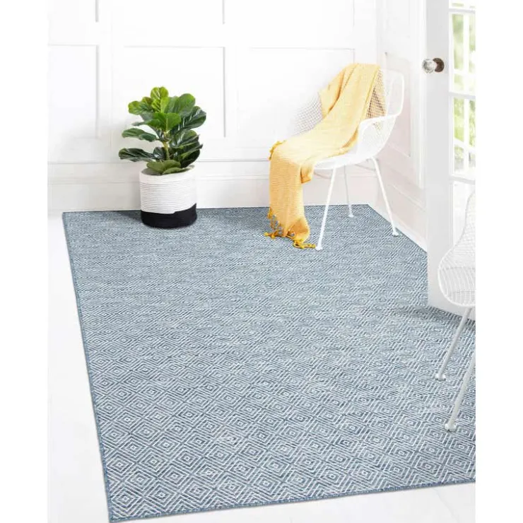 Indoor or Outdoor Rug - 7 x 10 Blue Discount