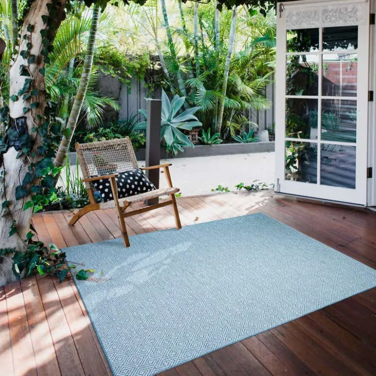 Indoor or Outdoor Rug - 5 x 7 Light Blue New