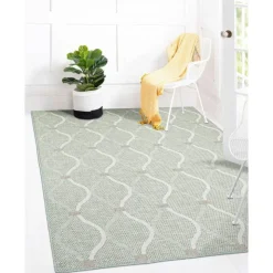 Indoor or Outdoor Rug - 5 x 7 Mint Green Hot