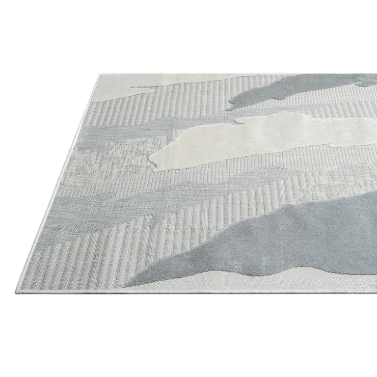 Indoor or Outdoor Rug - 5 x 8 Grey/Blue Discount