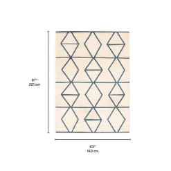 Indoor Rug - 5 x 7 Ivory/Blue Sale