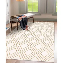 Indoor Rug - 8 x 10 White/Tan Sale