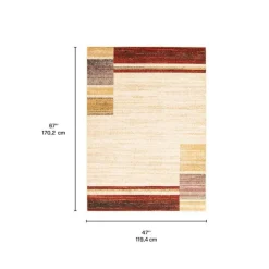 Indoor Rug - 4 x 6 Ivory/Red Outlet