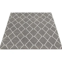 Indoor Rug - 5 x 7 Dark Grey/White New
